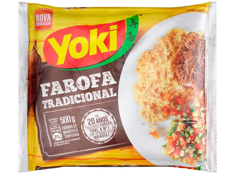 Yoki Farofa Mandioca 500g Temperada