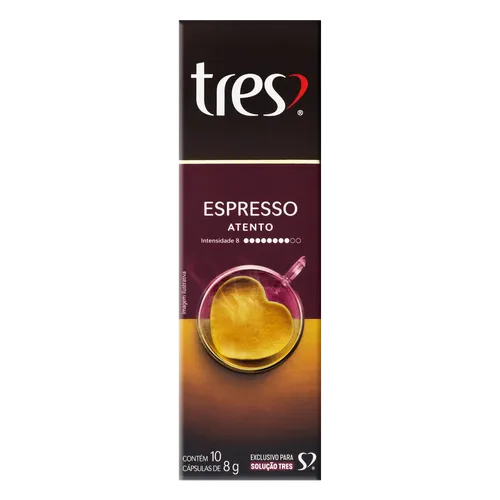 Caf Em Cpsula Espresso Atento Tres Caixa 80g C/10 Cpsulas