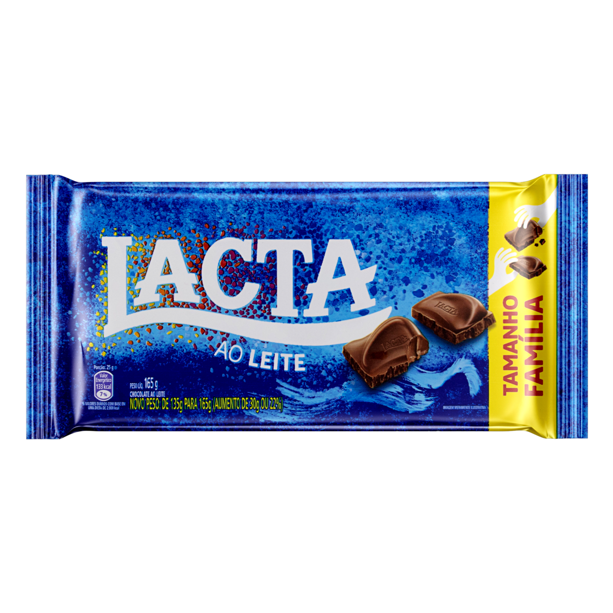 Lacta Chocolate Ao Leite 165g Tamanho Famlia