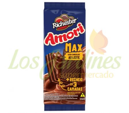 Galletita Amori Max Wafer Chocolate Leite 87g