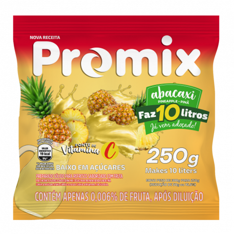 Refresco P Promix Caixa Com 10 Unidades De 250G  Abacaxi