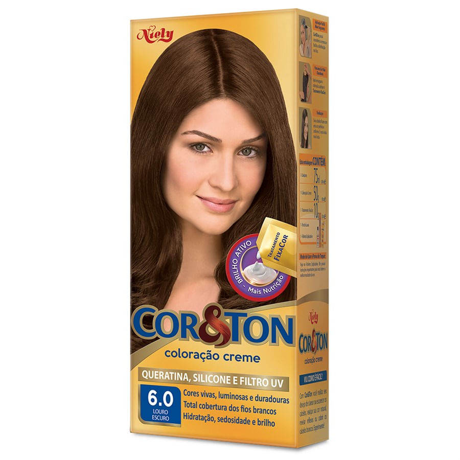 Cor Ton Coloracao Cor&Ton Mkit 6.0 Louro Escuro 135g