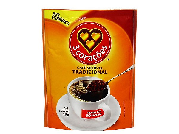 Caf 3 Coraes Solvel Tradicional Sach 50g