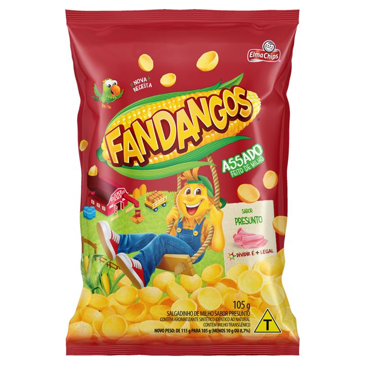 Salgadinho De Milho Presunto Elma Chips Fandangos Pacote 105g