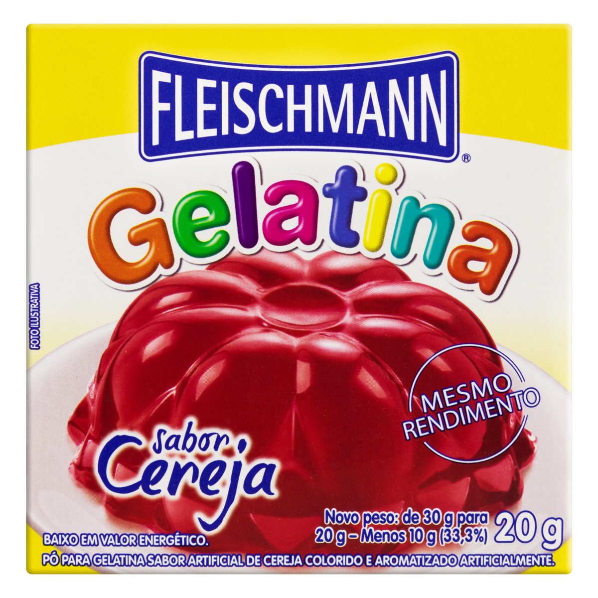 Gelatina P Cereja Fleischmann Caixa 20g