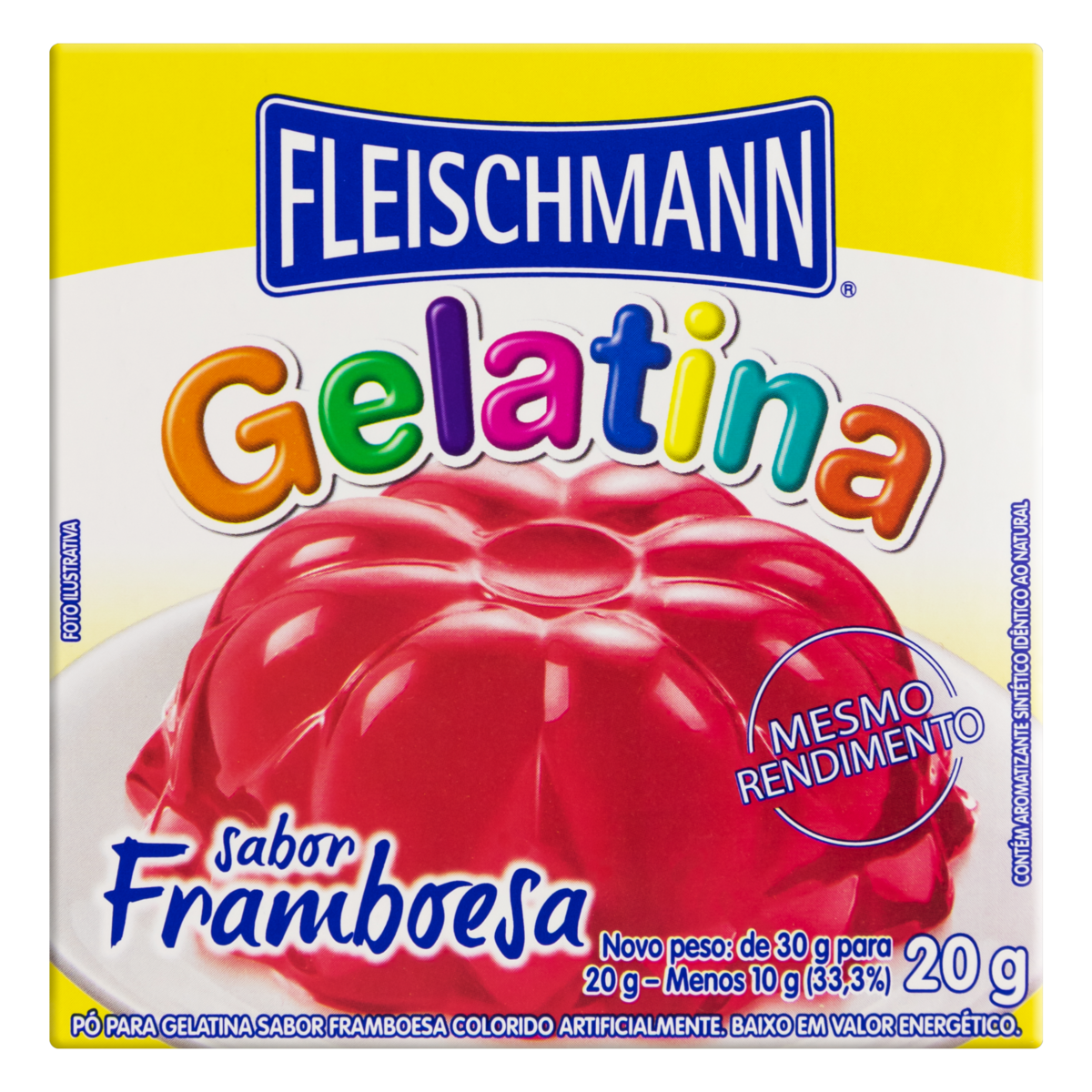 Gelatina P Framboesa Fleischmann Caixa 20g