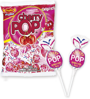 Cherry Pop Pirulito Chicle Sams Cereja - Embalagem 1X50 UN