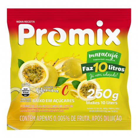 Refresco P Promix Caixa Com 10 Unidades De 250G  Maracuj