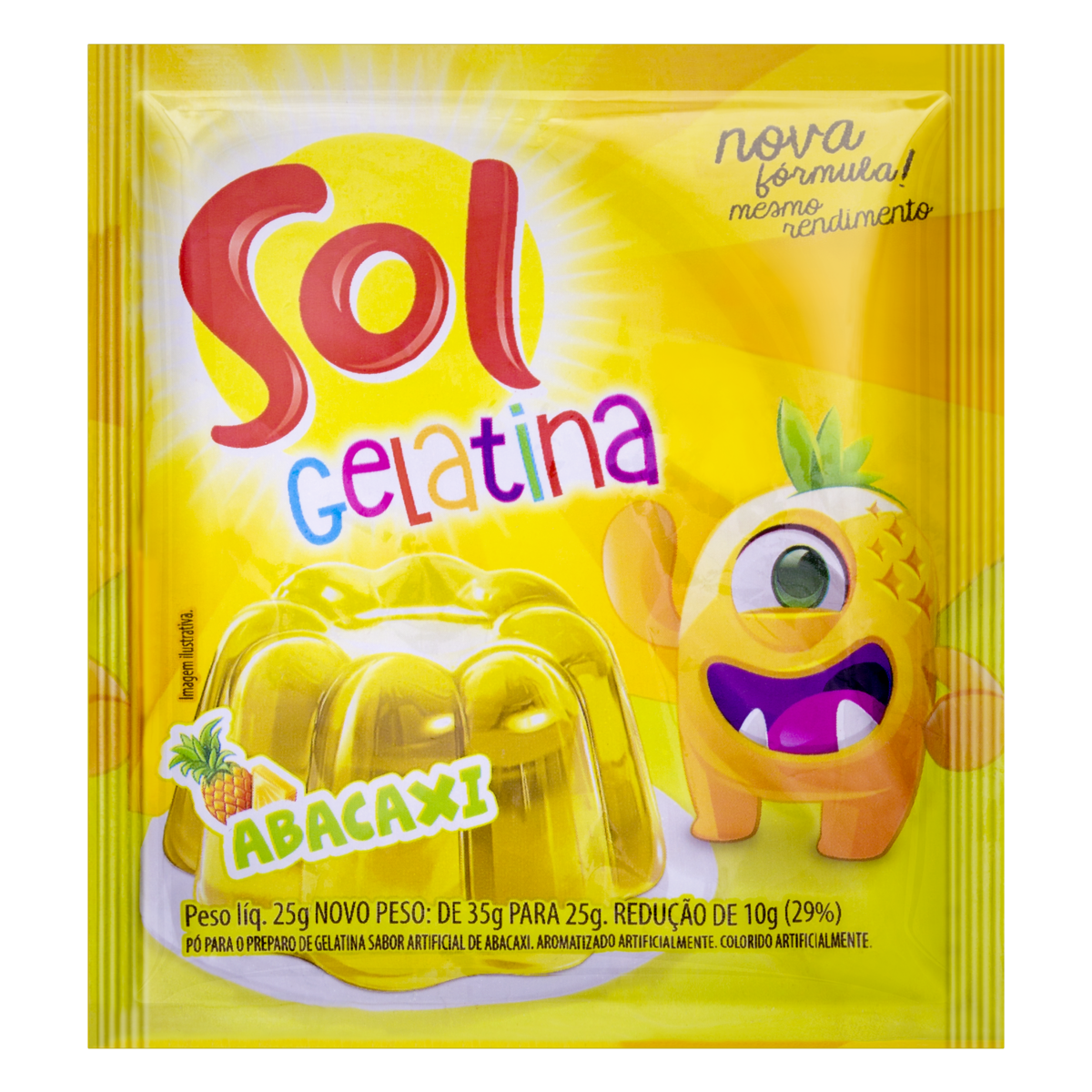 Gelatina Sol Abacaxi Sch 25g