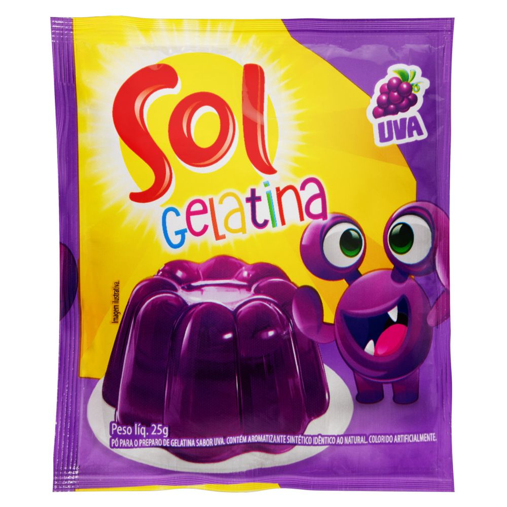 Gelatina P Uva Sol Pacote 25g