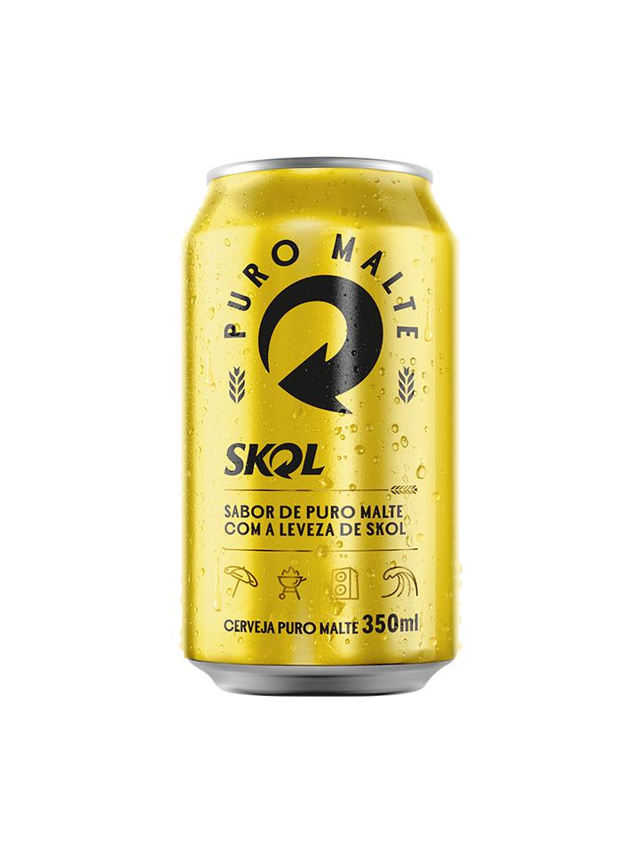 Skol Cerveja American Lager Premium Puro Malte Lata 350ml