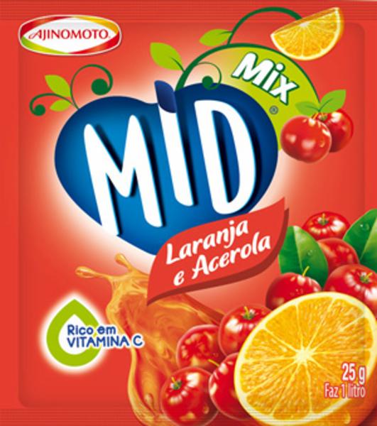 Mid Refresco Em P Laranja E Acerola Pacote 25g