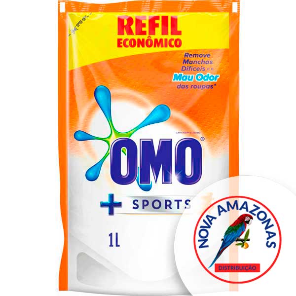 Lava Roupas Lquido Omo 900ml Refil Sports