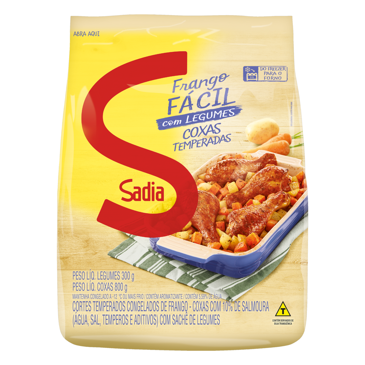 Sadia Coxa De Frango Temperada E Com Legumes Pacote 1,1kg Congelada