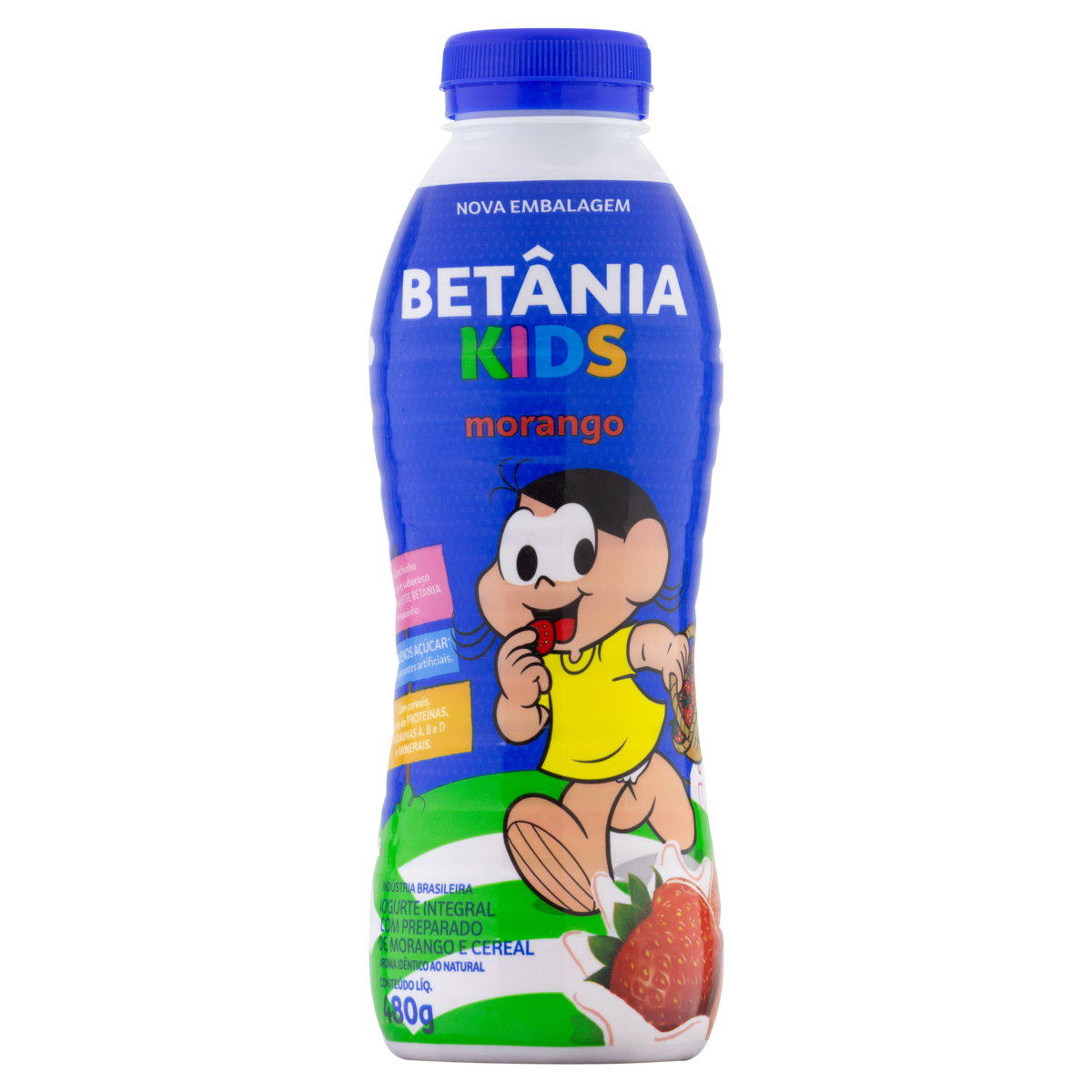 Betnia Iogurte Integral Morango Turma Da Mnica Frasco 480g