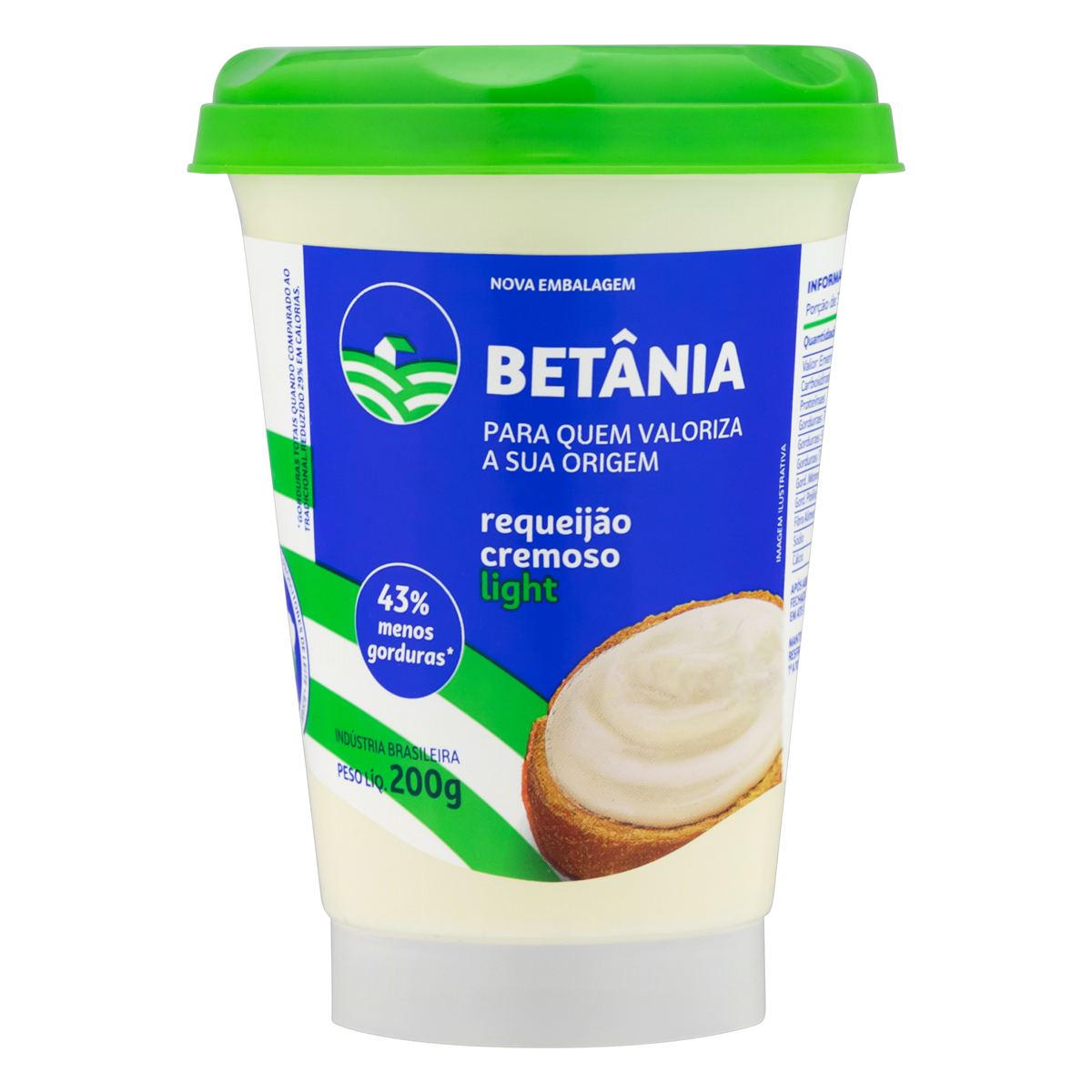 Requeijo Cremoso Light Betnia Copo 200g