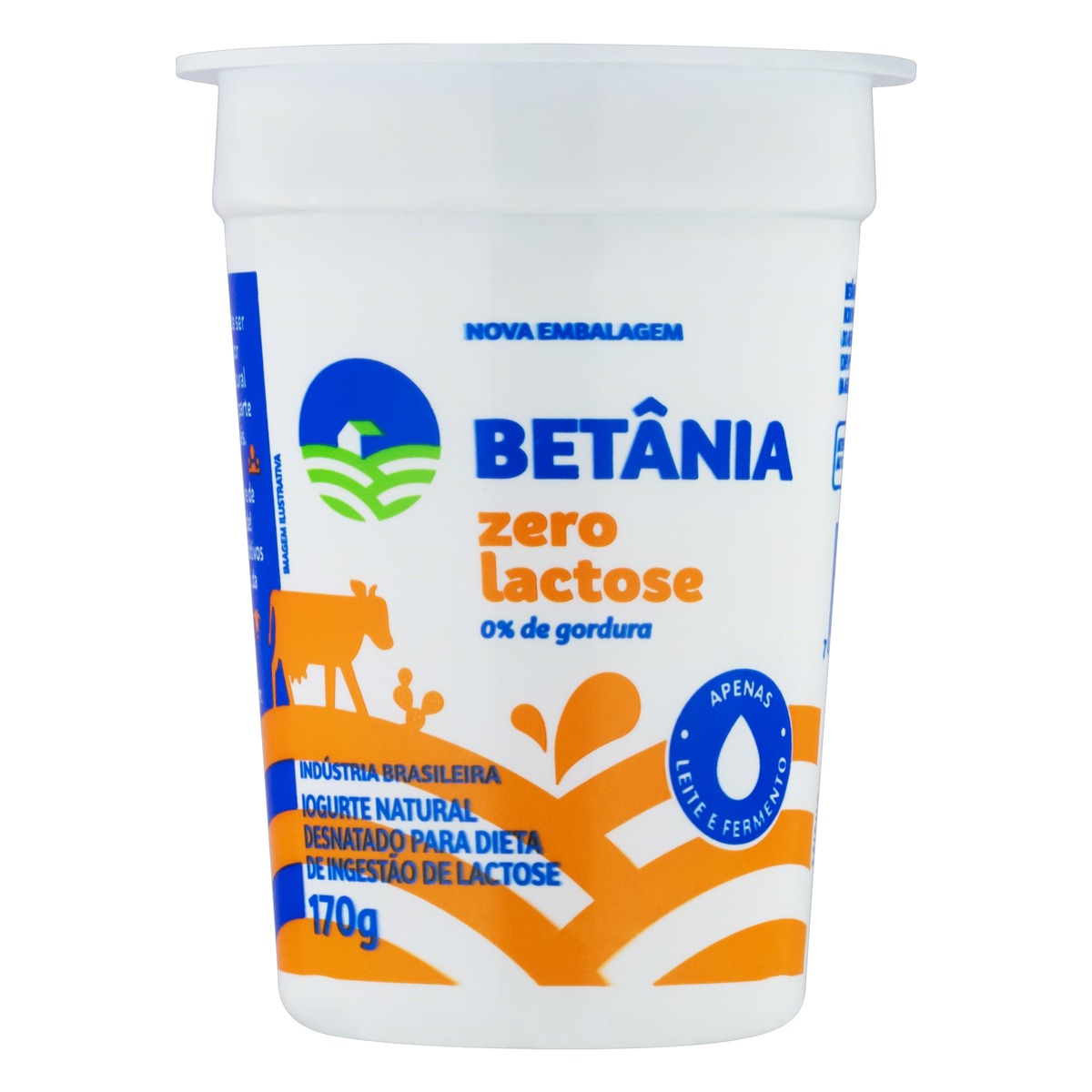 Iogurte Desnatado Natural Zero Lactose Betnia Copo 170g