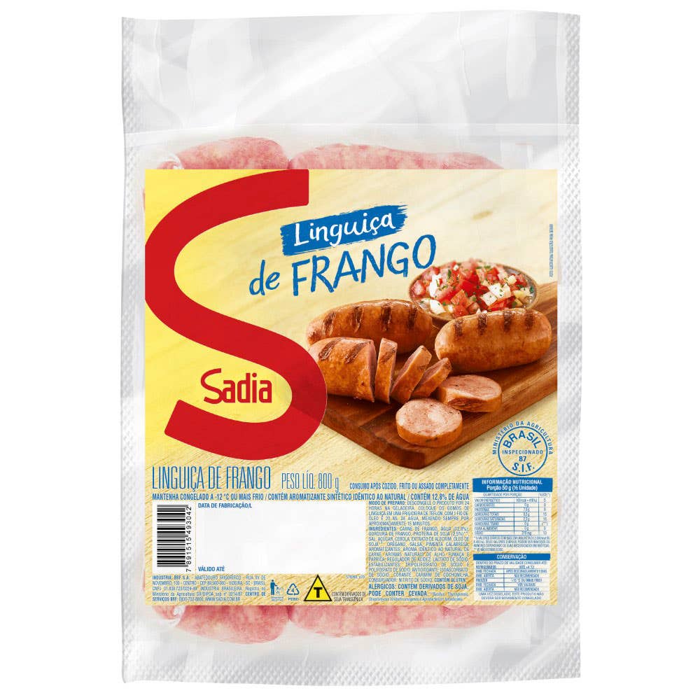 Sadia Linguica De Frango 800g