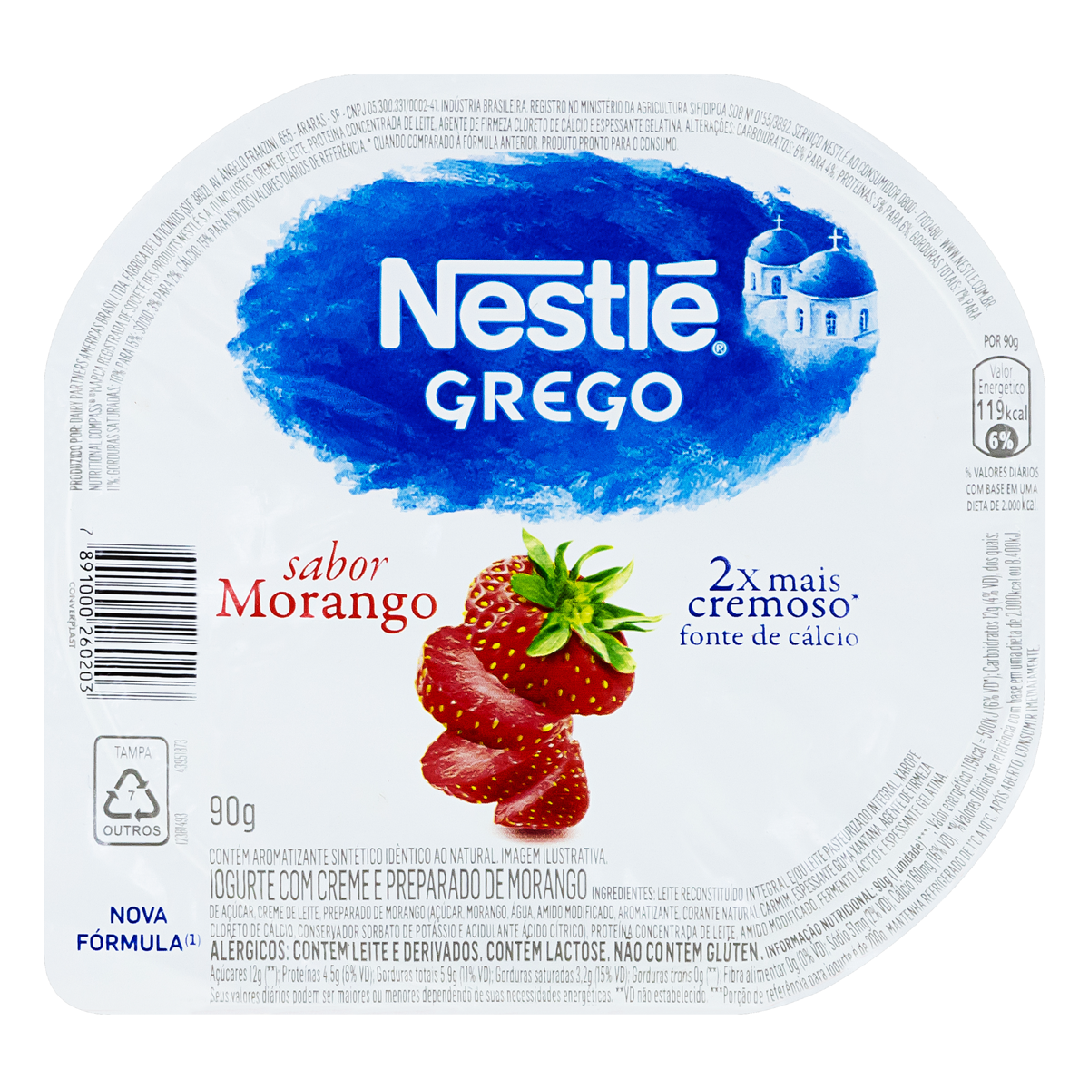 Iogurte Grego Morango Nestl Pote 90g