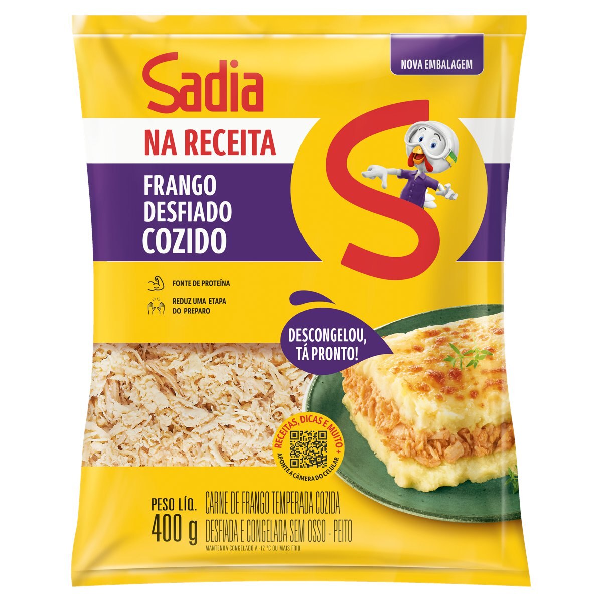 Sadia Peito De Frango Cozido Desfiado Na Receita Pacote 400g