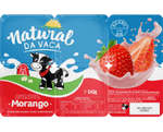 Natural da Vaca Iogurte Tradicional De Morango Bandeja 540g Com 6 Unidades