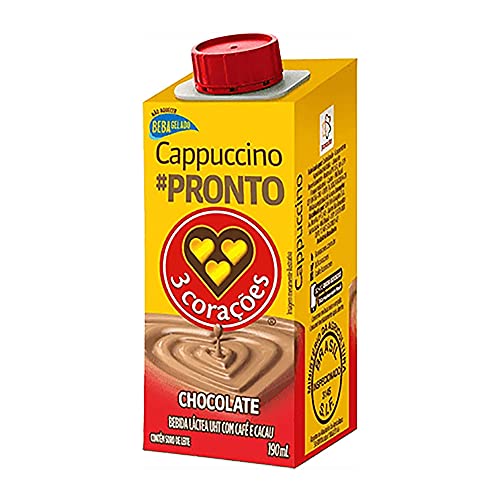 3 Coraes Bebida Lctea Cappuccino Chocolate Caixa 190ml