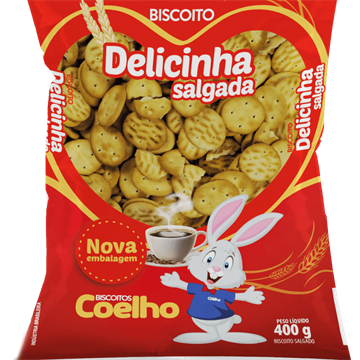 Biscoito Coelho Delicinha Salgado 400g