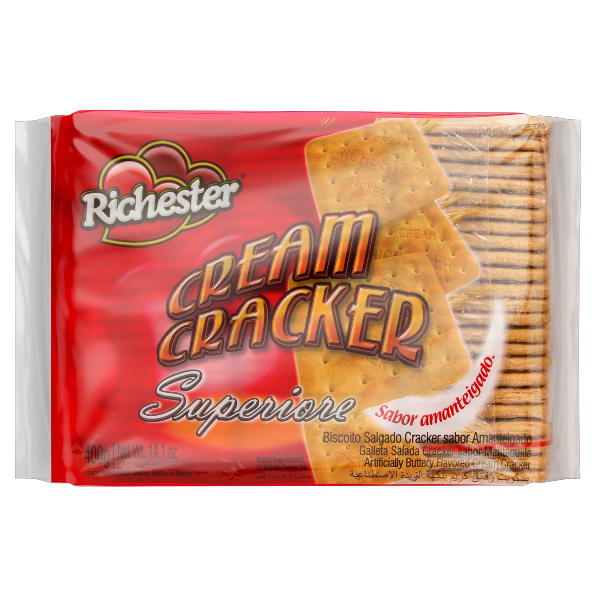 Biscoito Cream Cracker Amanteigado Richester Superiore Pacote 400g