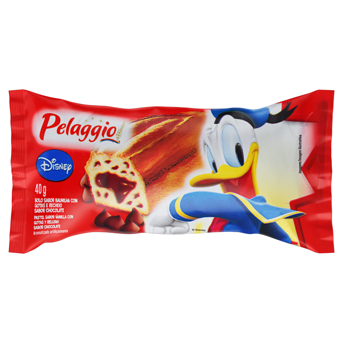 Bolo Baunilha Recheio Chocolate Pelaggio Disney Pacote 40g