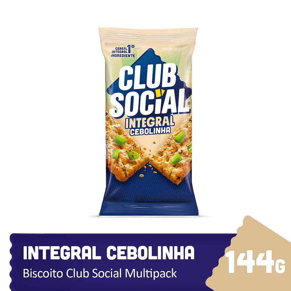 Club Social Biscoito Integral Cebolinha 144g