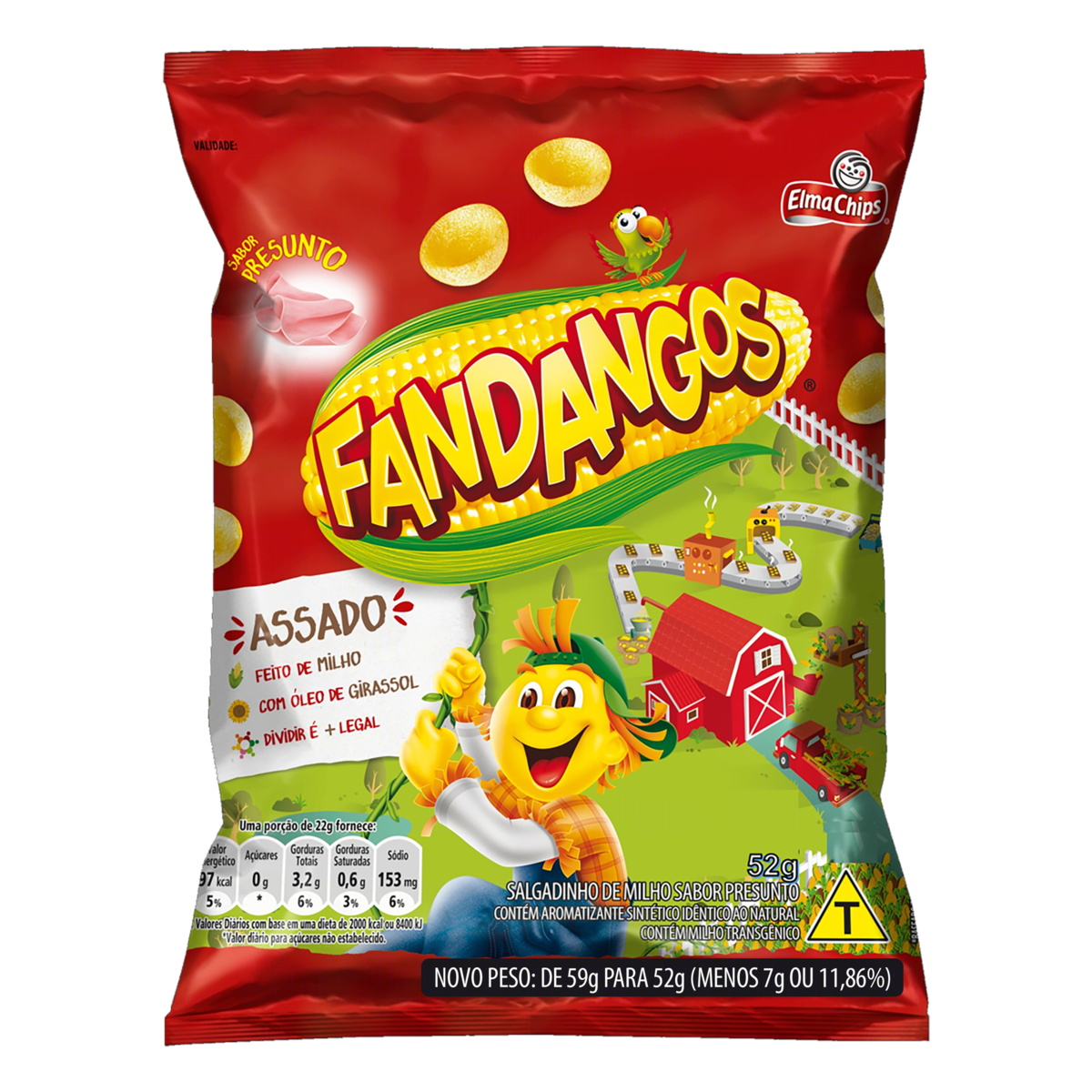 Elma Chips Salgadinho De Milho Presunto Fandangos Pacote 52g