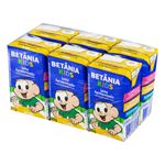 Betnia Leite Fermentado Desnatado Laranja Turma Da Mnica Kids Caixa 480g Com 6 Unidades