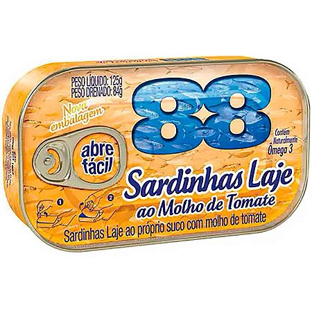 88 Sardinha 125g Laje Molho De Tomate