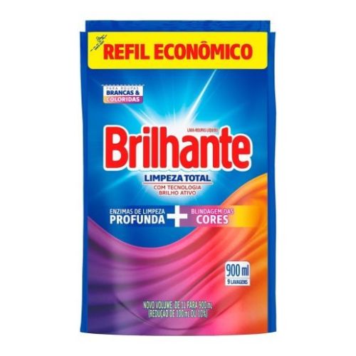 Detergente Liquido Brilhante 900ml Higiene Total