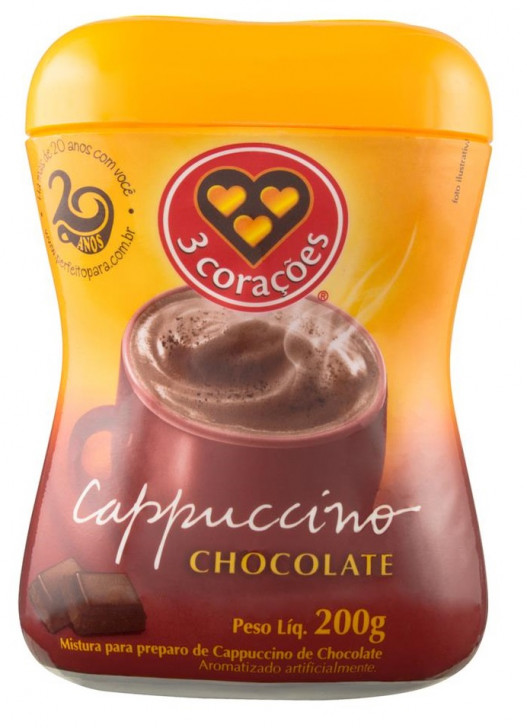 3 Coracoes Cafe Cappuccino Chocolate 200g