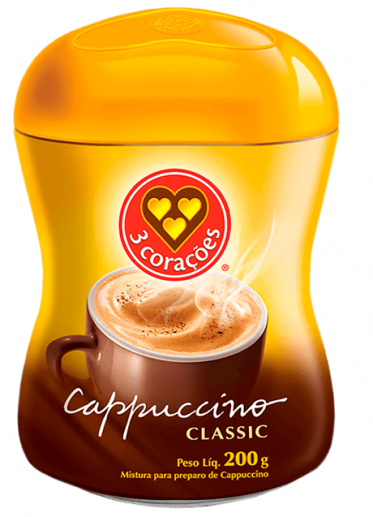 3 Coracoes Cappuccino Coraes Classic Pote 200g