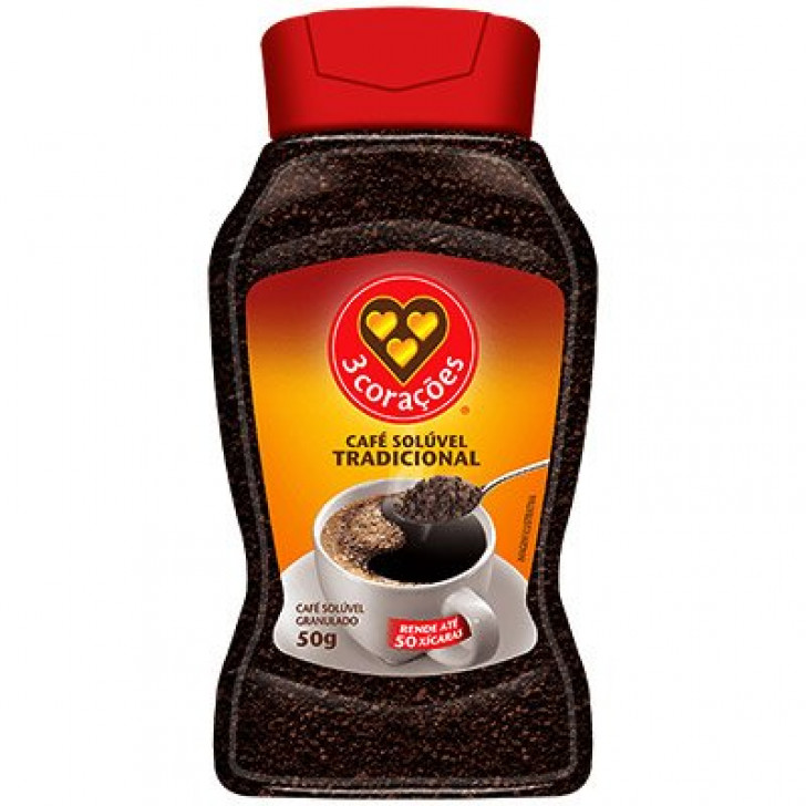 3 Coracoes Cafe Corazones Tradicional Soluble 50 G