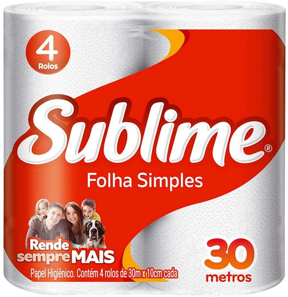 Elite Melhoramentos Papel Higinico Sublime Folha Simples Neutro 30m Com 4 Und