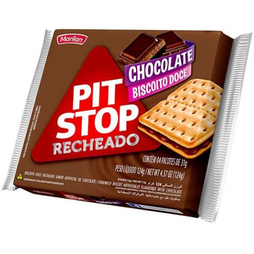 Marilan Biscoito Pit Stop Recheado Chocolate 124g