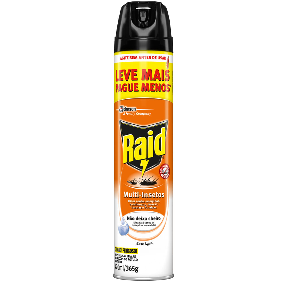 Scjohnson Inseticida Raid Multi-insetos Aerossol Base gua Leve Mais Pague Menos 420ml