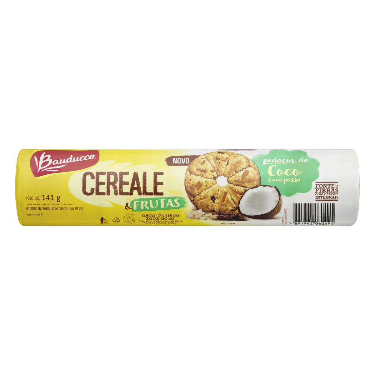 Bauducco Cereale Biscoito Sabor Coco E Uva 141g