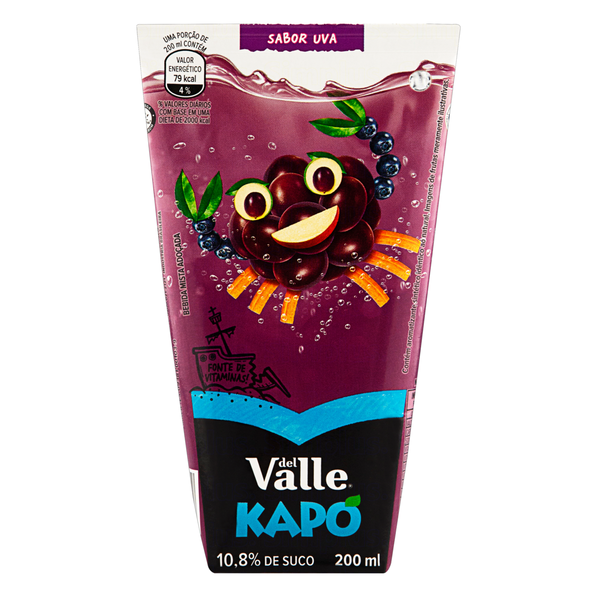 Bebida Adoada Uva Del Valle Kapo Caixa 200ml