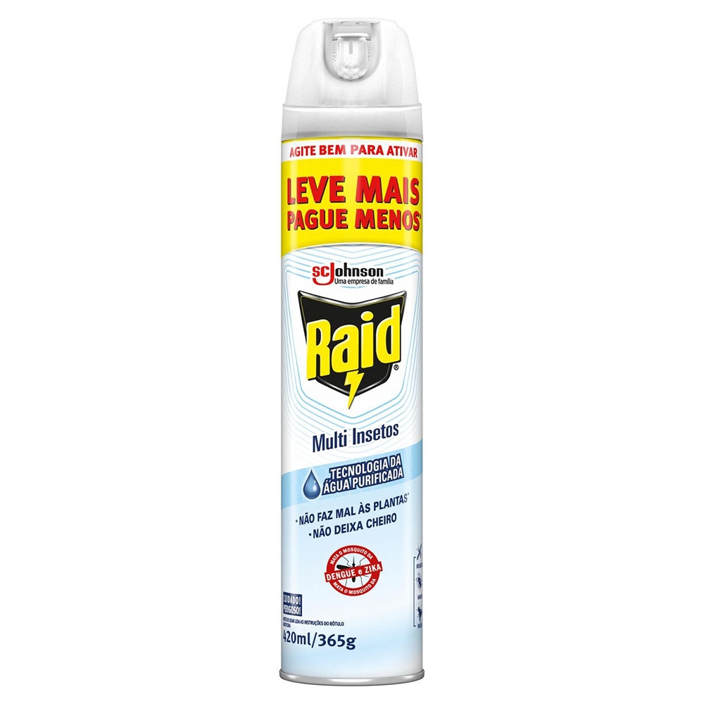 Scjohnson Inseticida Raid Multi-insetos Aerossol Aqua Protection Leve Mais Pague Menos 420ml