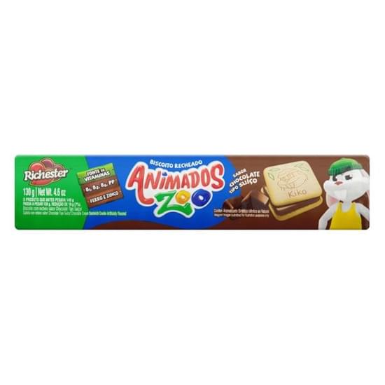 Richester Biscoito Animados Recheado Quad 130g Chocolate