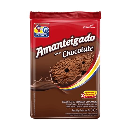 Biscoito Fortaleza Amanteigado 330g Chocolate