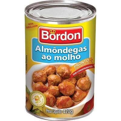 Almondega Mista Bordon Lt 420g Ao Molho