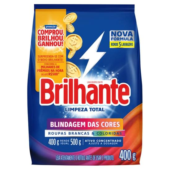 Detergente Po Brilhante Sanitiz. 400 G Limpeza Total