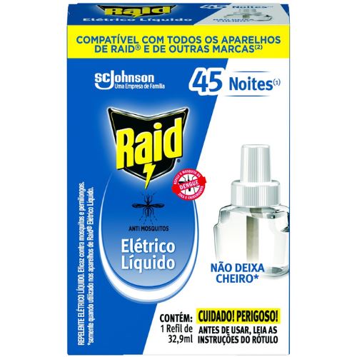 Scjohnson Repelente Raid Eltrico Liquido Refil 45 Noites 32,9ml