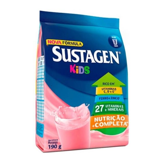 Sustagen Complemento Alimentar Kids Sabor Morango Sach 190g