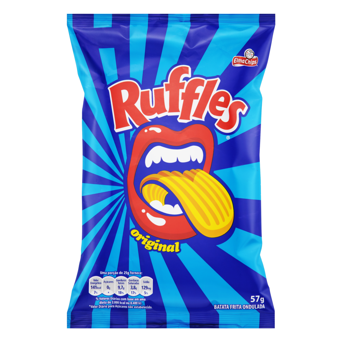 Elma Chips Batata Frita Ondulada Original Ruffles Pacote 57g